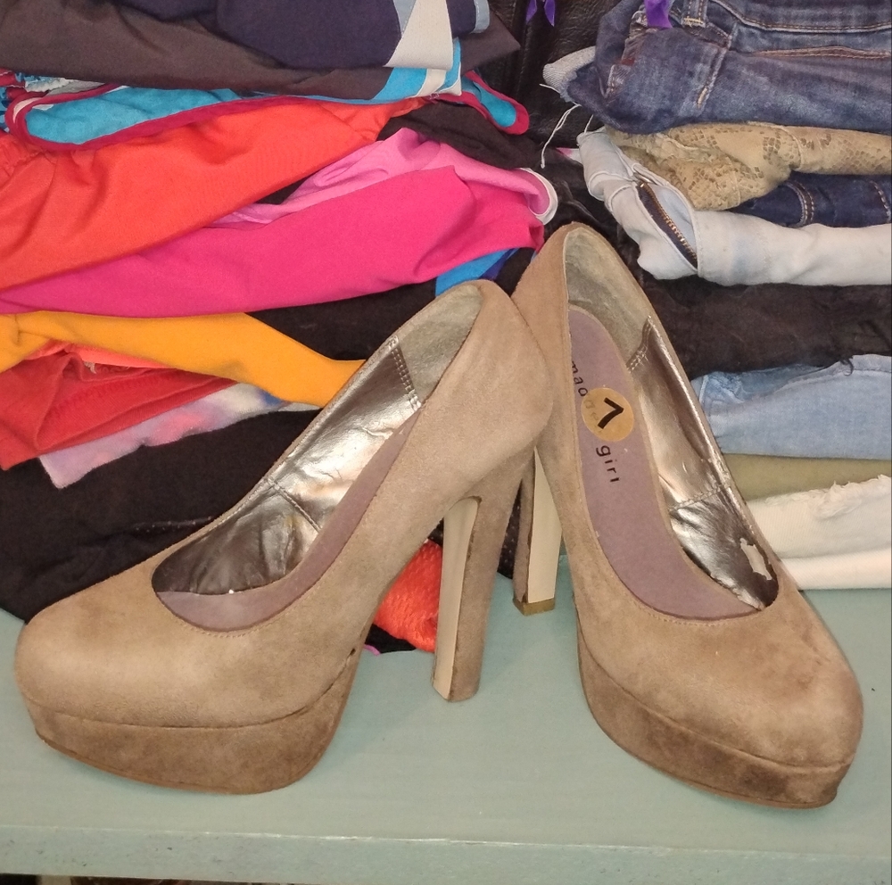 Beige Platform Heels